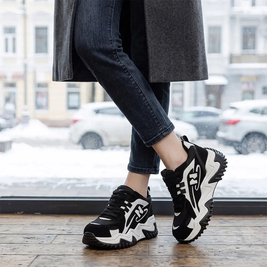 【35-40】Damskie buty typu dad shoes – nowość na wiosnę i jesień 2026, uniwersalne, w stylu koreańskim, na grubej podeszwie, oddychające