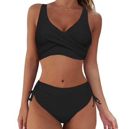 🏖️👙【Popust na novi proizvod】🌴【S-3XL】Novi ženski jednostavni jednobojni, brzosušeći, udobni, prozračni bikini kupaći kostim za ljeto 2026.