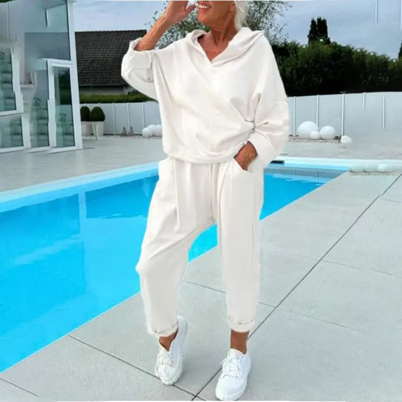 😍💕【S-3XL】Γυναικείο φούτερ με κουκούλα και casual παντελόνι κοστούμι