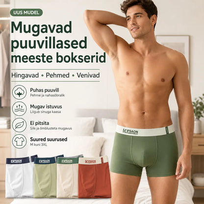 🌟【【6 osa】1 komplekt 32 eurot】🧊Mugavad ja hingavad meeste bokserid keskmise vöökohaga