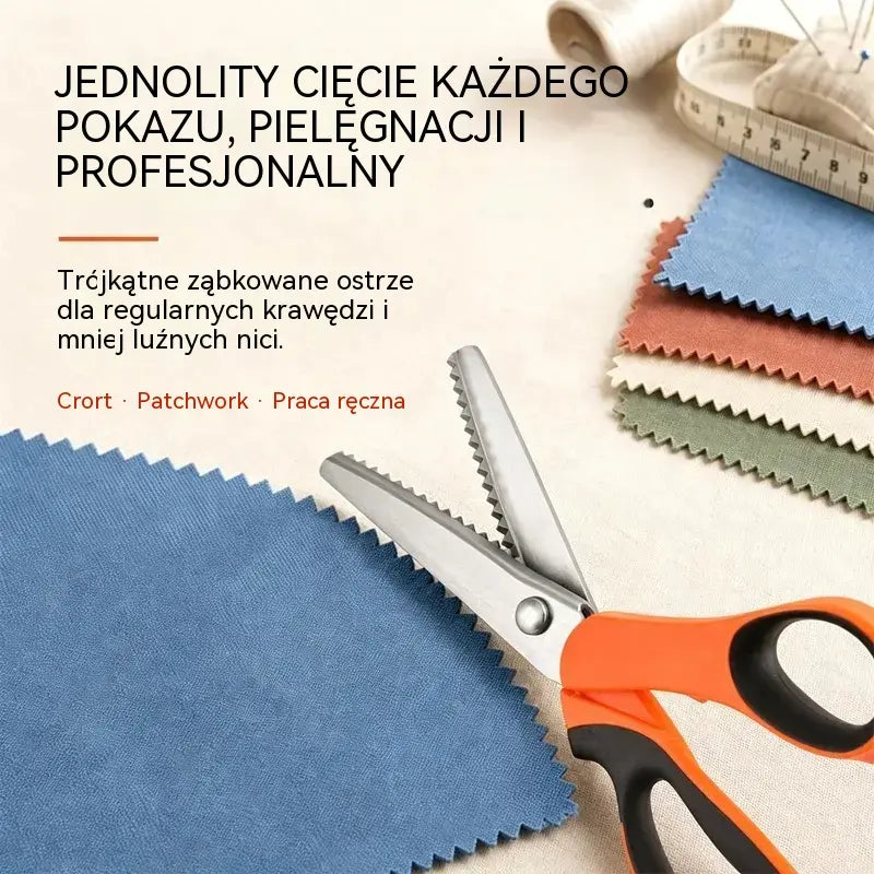 👗✂️ Nożyczki krawieckie z ozdobnym ostrzem – Profesjonalne do cięcia zygzakiem i falowaniem | Idealne do tkanin, patchworku i projektów DIY