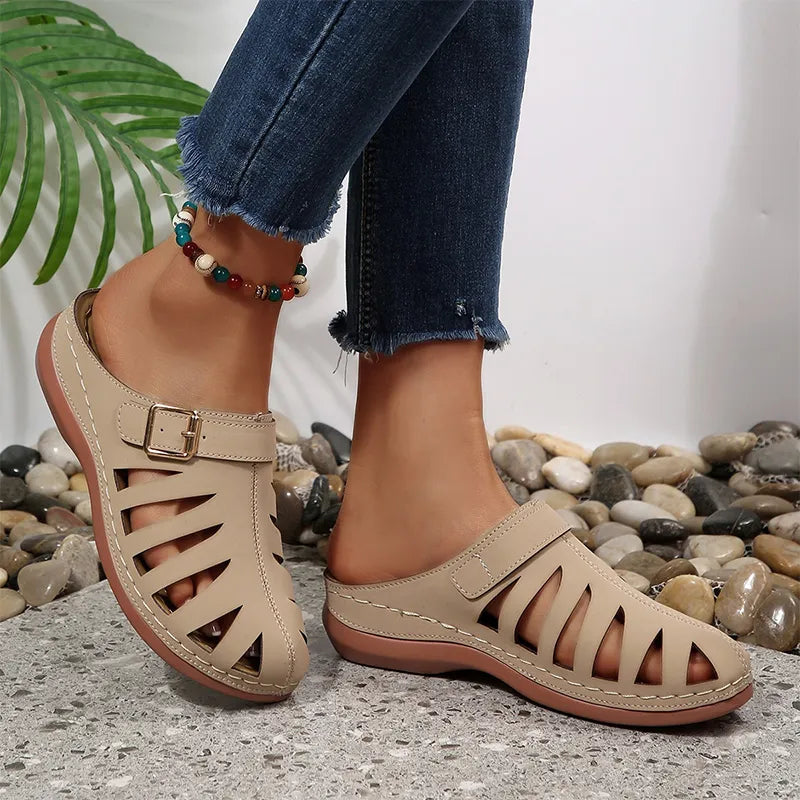 👡 Καλοκαιρινά Τσόκαρα από Γνήσιο Δέρμα Βοοειδών – Σχέδιο με Κοψίματα και Velcro, Ανατομική Σόλα κατά της Κούρασης, 5 Χρώματα, Μεγέθη 36-43! ☀️✨