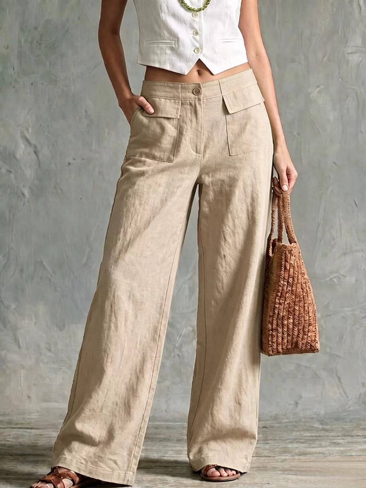 【S-3XL】Luźne spodnie damskie z bawełny i lnu, casualowe👖✨