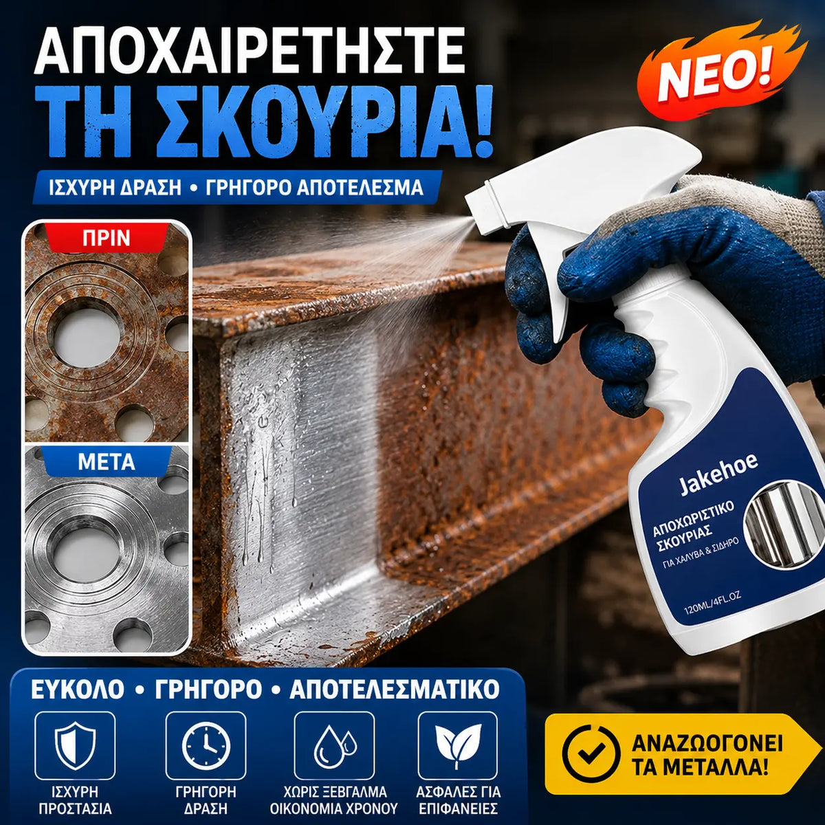 🔥Νέο βελτιωμένο μοντέλο 2026💥 Αφαιρετικό σκουριάς χάλυβα