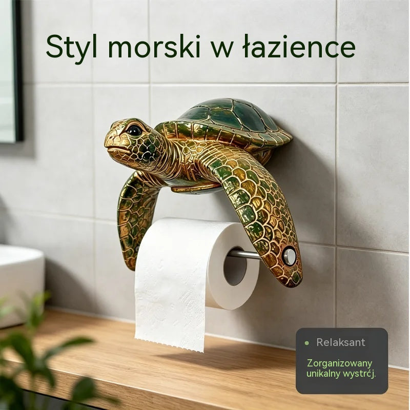 🐢🧻Retro ścienny uchwyt na serwetki z trójwymiarowym wzorem żółwia morskiego