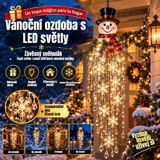 🔥 Έκπτωση 50% Σήμερα 🎅 Χριστουγεννιάτικο Κρεμαστό Φωτιστικό LED με Νιφάδα Χιονιού και Κρύσταλλο | Μαγική Λάμψη για τη Βεράντα ✨