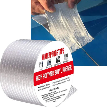 ✨【Πάχος 0,5 mm, 5 cm x 10 m】Μόνο 26 ευρώ🛡️ 💧Επισκευάστε τους σωλήνες αποστράγγισης της στέγης με αδιάβροχη στεγανωτική ταινία αλουμινίου.