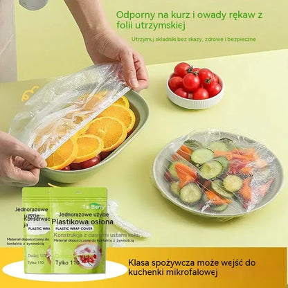 【2 opakowania po 200 sztuk——89zł 】🍽️🥗Jednorazowe folie spożywcze, zamykane torebki do przechowywania żywności z elastyczną pokrywką