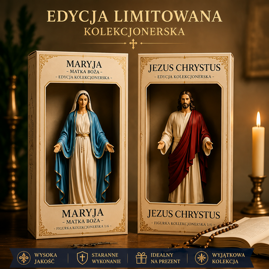 1 za 99 zł.，Kolekcjonerskie figurki w limitowanej edycji, skala 1/6 – Jezus Chrystus i Maryja Dziewica, figurki z żywicy premium, dar wiary