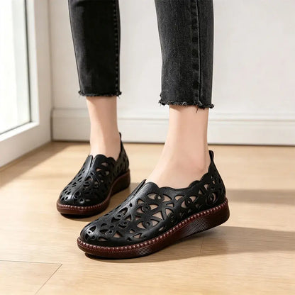 【35-42】Damskie, oddychające buty retro z okrągłymi noskami