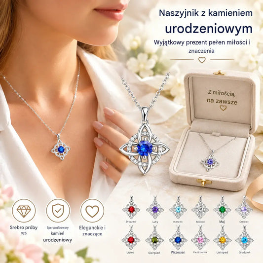Naszyjnik z węzłem czarownicy i kamieniem szlachetnym 🔮💞 Chroń swoich bliskich