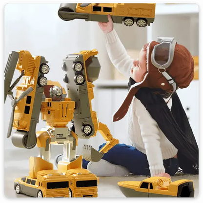 🤖 [Zestaw 16-elementowy] Magnetyczne klocki konstrukcyjne z funkcją transformacji – zabawka edukacyjna