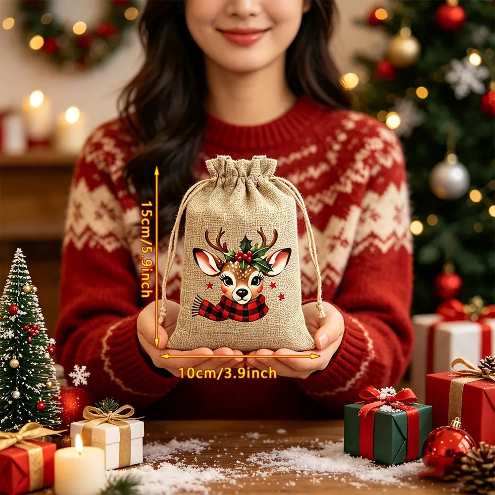 🎅 ΠΕΡΙΟΡΙΣΜΕΝΗ ΔΙΑΡΚΕΙΑ ΕΚΠΤΩΣΗΣ 60%! 🎄 Χριστουγεννιάτικες τσάντες δώρων με κορδόνι – Santa & Rei