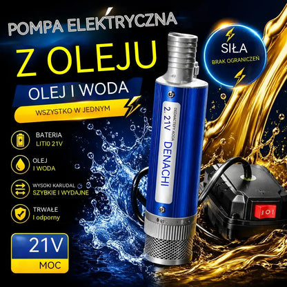 【Elektryczna pompa olejowa】Nowa pompa olejowa Denaqi 21 V z akumulatorem litowym, pompa do oleju i wody o podwójnym zastosowaniu, akumulator litowy