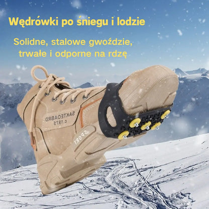 🚶❄️Cena za 4 pary wynosi 99 zł🔥Niewidoczne, 5-zębowe, antypoślizgowe pętle do raków, raki do użytku na zewnątrz, odpowiednie do wędrówek po śniegu, wspinaczki górskiej, wspinaczki skałkowej i zimowych powierzchni lodowych, niezbędne dla osób starszych.