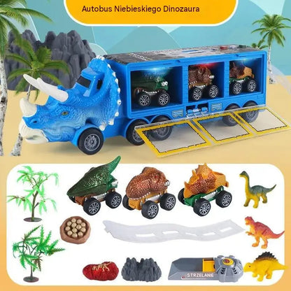 🦖🚛 Interaktywna ciężarówka do transportu dinozaurów: ze światłami, dźwiękami i ruchomymi figurkami – wybierz się na pełną wrażeń prehistoryczną przygodę! ✨🎮