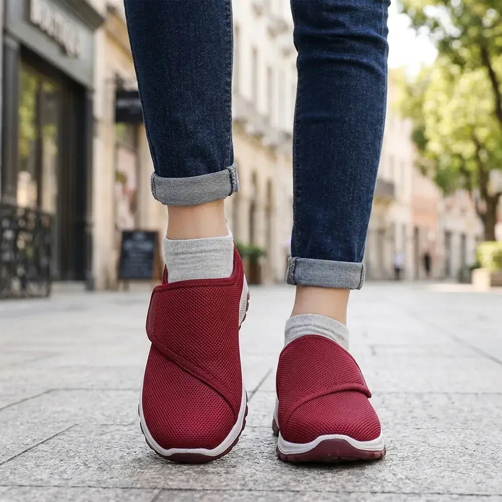 【36-41】👟Uniseksowe trampki z grubą podeszwą i rzepem – wygodne buty do chodzenia dla seniorów – amortyzowane, dopasowane buty sportowe dla par