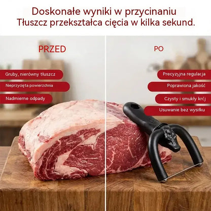 🥳50% zniżki🥩🔪 Ręczny odtłuszczacz do mięsa i wieprzowiny: Uchwyt w kształcie litery U usuwa tłuszcz powierzchniowy, minimalizując marnowanie chudego mięsa. Ostrza ze stali nierdzewnej i ergonomiczny uchwyt. 🧑‍🍳✨
