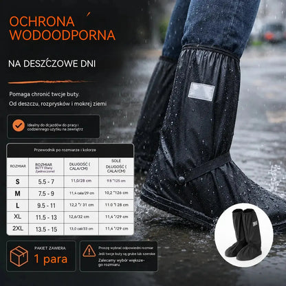 🌧️✨Nowe, antypoślizgowe, wysokie, grube i wodoodporne, wielokrotnego użytku ochraniacze na buty, odpowiednie na deszczowe dni, a także na błotniste i śnieżne warunki.