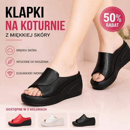 💥【30% ZNIŻKI】🔥[Obcas 5,5 cm] 【35-42】Sandały na koturnie z miękką podeszwą