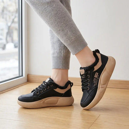 Damskie buty zimowe ocieplane – sportowe, gruba podeszwa, w stylu koreańskim, uniwersalne, typu dad shoes