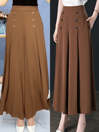 🔥【49% OFF】【Kúp 1 a 1 zadarmo】💖【M-5XL】 2026 jarní a letní dámská sukně s vysokým pasem a širokými nohami