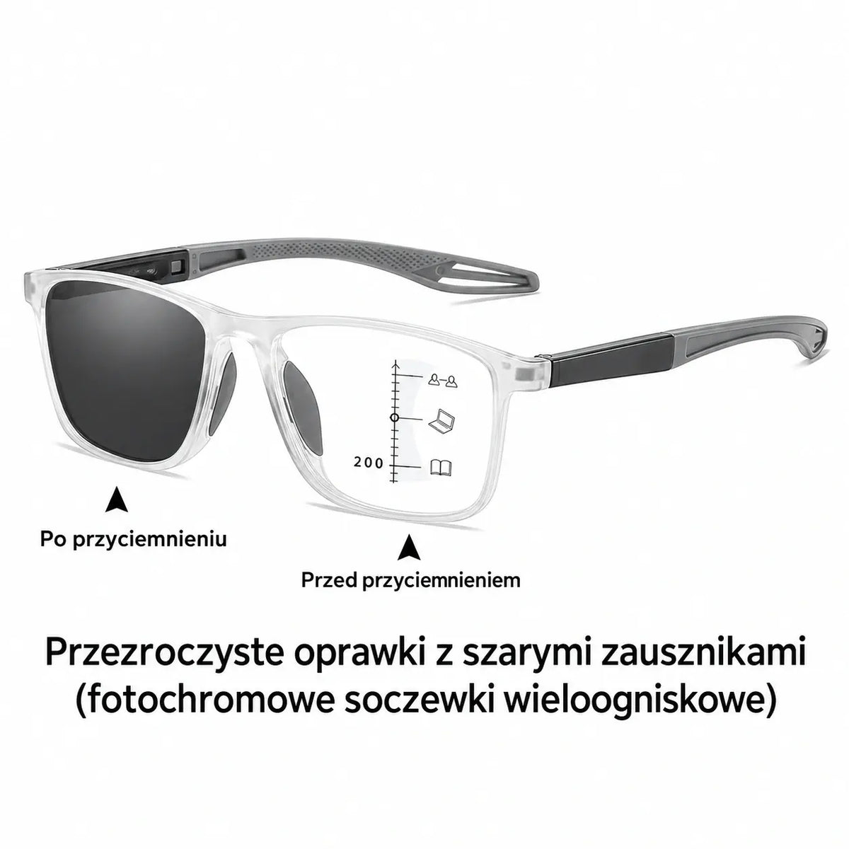 Fotochromowe, ultralekkie okulary do czytania o wysokiej przejrzystości, specjalnie zaprojektowane dla osób starszych