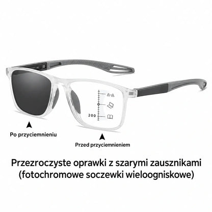 Fotochromowe, ultralekkie okulary do czytania o wysokiej przejrzystości, specjalnie zaprojektowane dla osób starszych