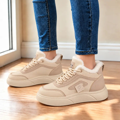 【35-40】Damskie buty zimowe na wysokiej cholewce – ocieplane, z grubą podeszwą, ciepłe, uniwersalne, sportowe