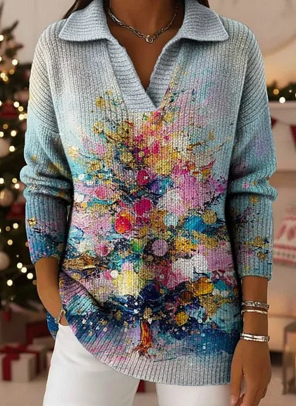 🔥【S-5XL】Marzący sweter z dzianiny z gradientowym wzorem gwiaździstego nieba