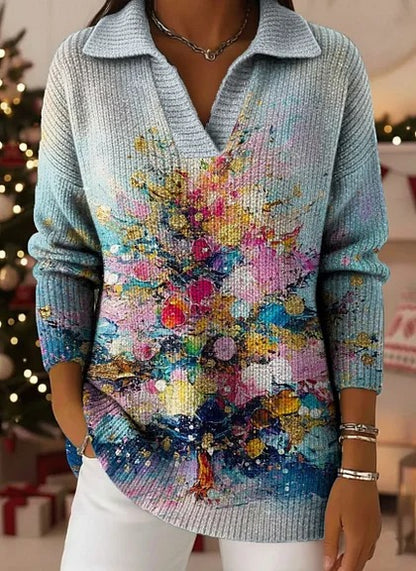 🔥【S-5XL】Marzący sweter z dzianiny z gradientowym wzorem gwiaździstego nieba
