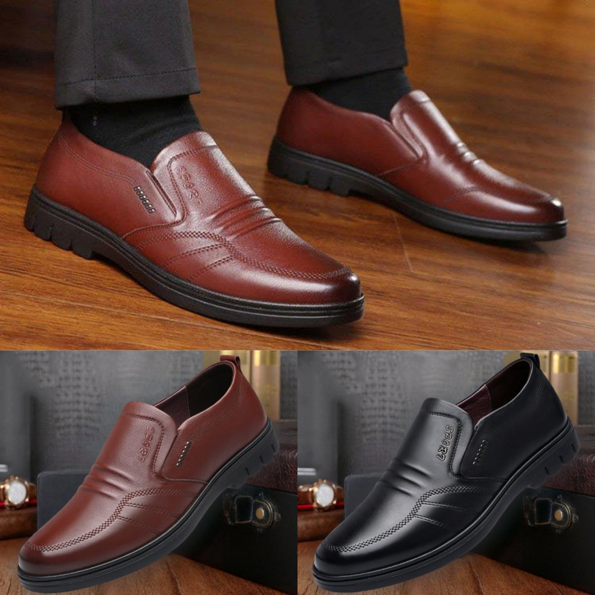 🎉🎁【Zimska posebna ponuda】👞【39-44】Muške kožne cipele za slobodno vrijeme s mekom potplatom – udobne, stylish i prikladne za poslovne prilike.