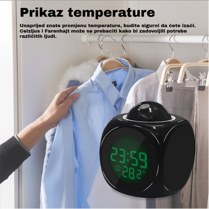 💥【Kupi 1 i dobiješ 1 gratis】⏰ Multifunkcijski projekcijski sat — vrijeme, alarm, temperatura i vrijeme na vašem zidu ili stropu