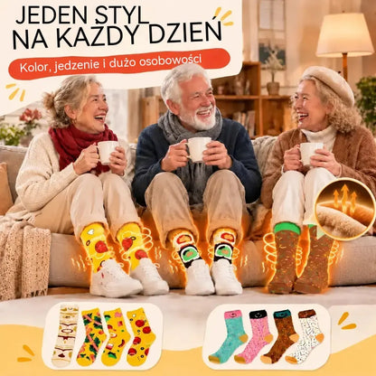 🧶🧦【4 pary za 109 zł】Zabawne skarpetki z motywem jedzenia | Noś swoje ulubione przysmaki na stopach! | Wesołe i wygodne w noszeniu.