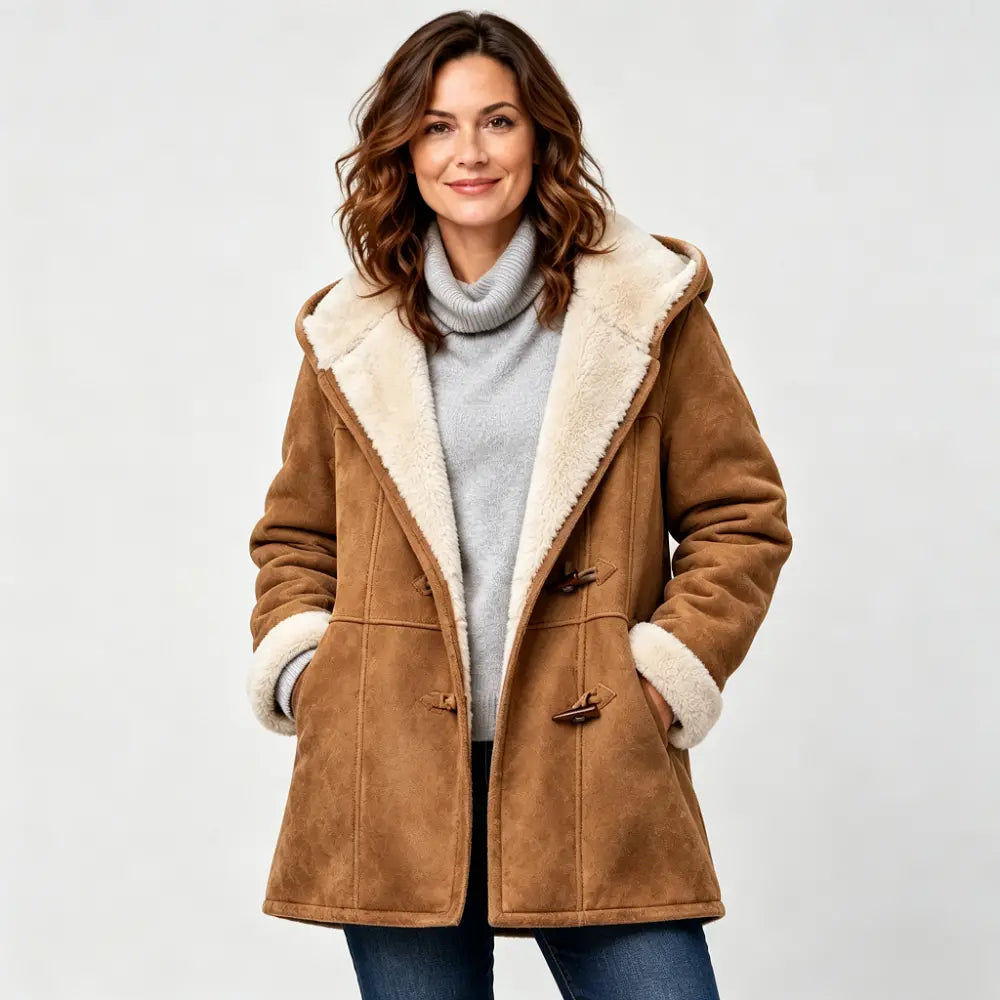 🐏🥼Έκπτωση 50%💖 Κομψό και ζεστό γυναικείο παλτό από τεχνητό σουέτ με επένδυση fleece, μεγέθη S–5XL, καθημερινό χειμερινό μπουφάν