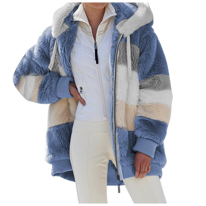 ☃️Ograniczony czas 35% zniżki❄️[S-5XL] 2025 nowa damska kurtka w grube, pluszowe kontrastowe paski