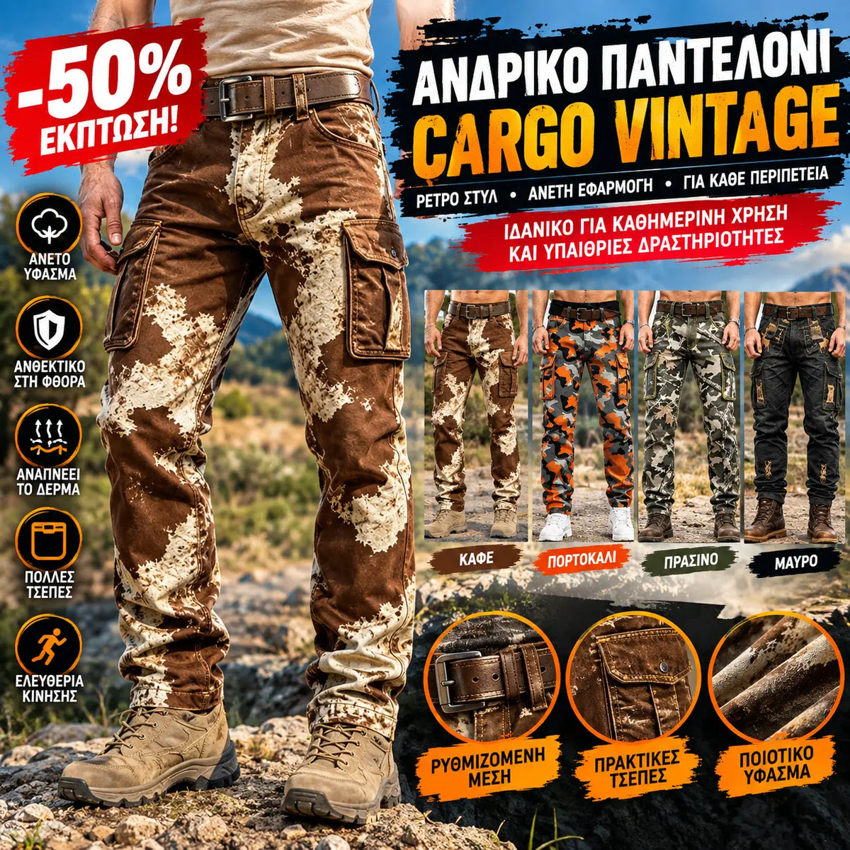 ⏳ ΤΕΛΕΥΤΑΙΑ ΗΜΕΡΑ ΤΩΝ ΠΡΟΣΦΟΡΩΝ! Έκπτωση 50%!🔥 Ανδρικό στρατιωτικό παντελόνι τακτικής χρήσης – αντιανεμικό και θερμικό.
