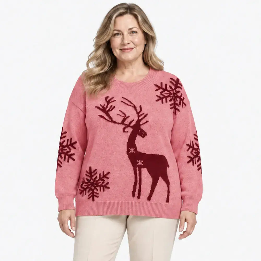 【XS-3XL/6 kolory】2026 Jesień/Zima Nowy styl Deer Jacquard Crew Neck Okrycie wierzchnie sweter