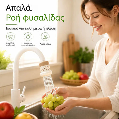 💦  φίλτρο βρύσης χωρίς πιτσιλίσματα -360° – Εξοικονομήστε νερό και πλύνετε καλύτερα