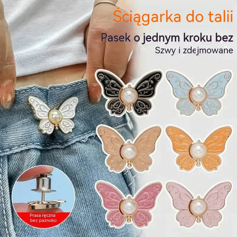 🌸🦋 KUP 5, OTRZYMAJ 5 GRATIS 🎁💜 Regulowana klamra do paska w kształcie motyla, odpinana konstrukcja: bez użycia narzędzi, idealna do jeansów, spódnic i sukienek ✨👗💃