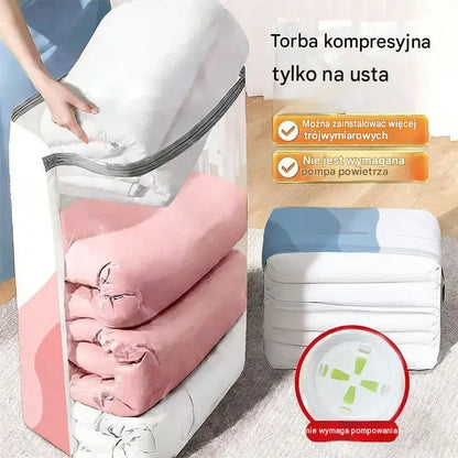 🧳 5 artykułów za jedyne 109 zł💨 Duże, kompresowalne worki próżniowe: Nie wymagają pompki, są szczelne, idealne do oszczędzania miejsca w walizce i domu ✈️