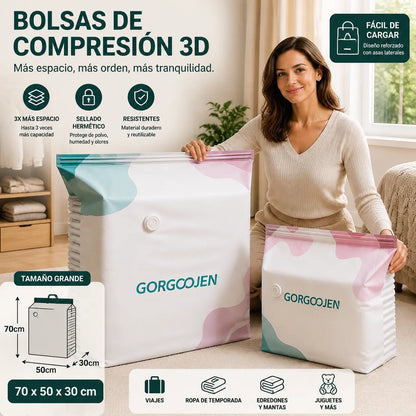 🧳 5 artículos por 28 euros 💨 Bolsa de almacenamiento al vacío grande y compresible: no requiere bomba, es a prueba de fugas e ideal para ahorrar espacio en maletas y en casa ✈️