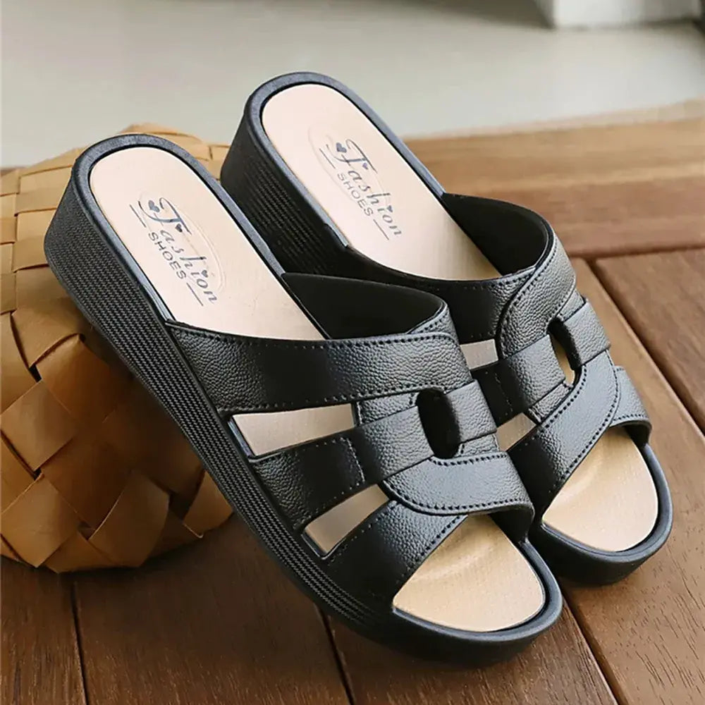 ⏰🔥【Oferta ograniczona czasowo】Eleganckie damskie kapcie wykonane z miękkiej skóry zapewniającej najwyższy komfort