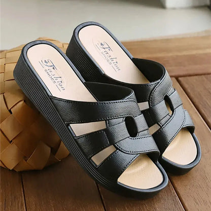 ⏰🔥【Oferta ograniczona czasowo】Eleganckie damskie kapcie wykonane z miękkiej skóry zapewniającej najwyższy komfort