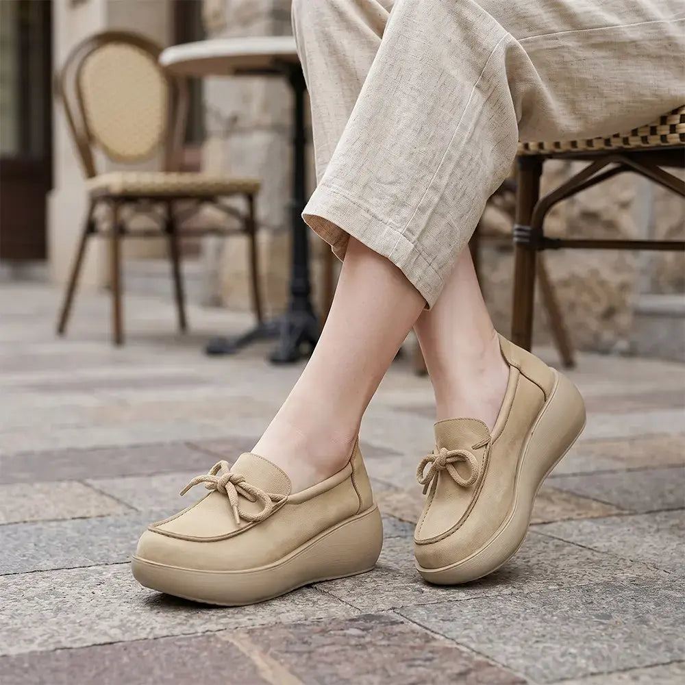✨【35-40】Buty codzienne na platformie, z miękkiej skóry i na miękkich podeszwach