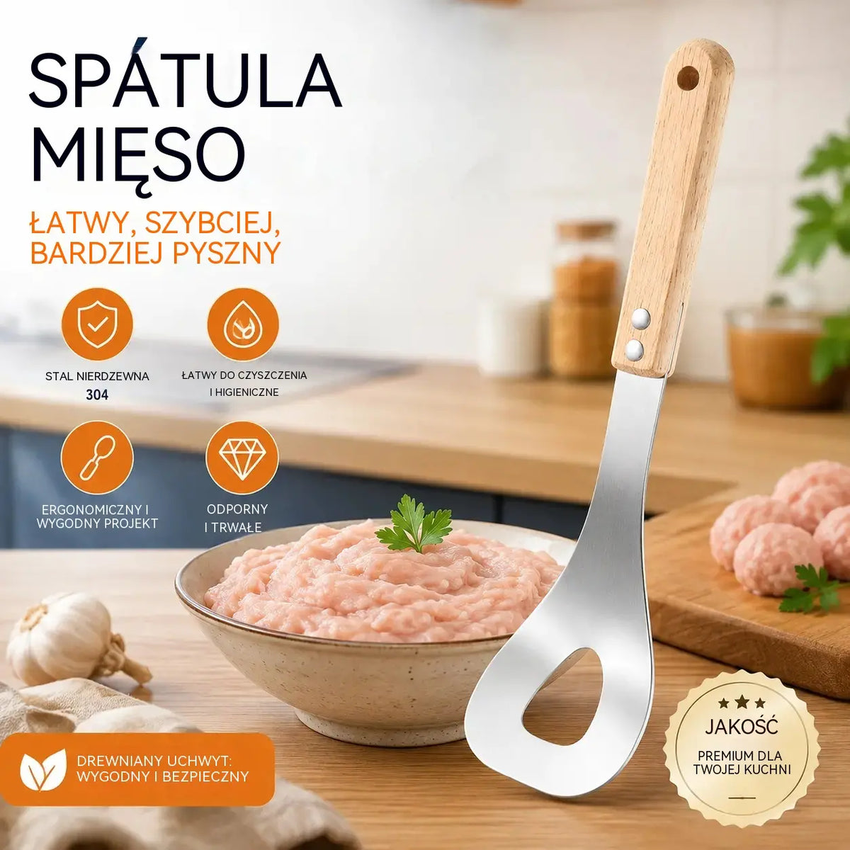 🍖 【2 sztuki】Forma do klopsików ze stali nierdzewnej 304 – idealna do przygotowywania klopsików mięsnych i rybnych, idealna do gotowania w domu 🥄