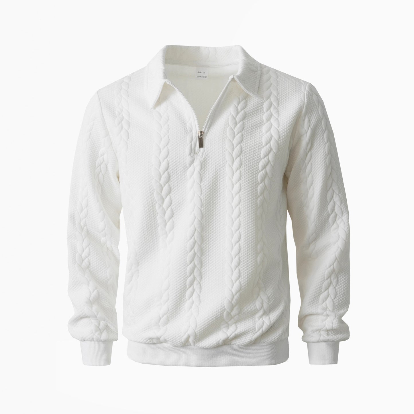 👔Suéter de hombre con cuello jacquard, casual, de punto, manga larga