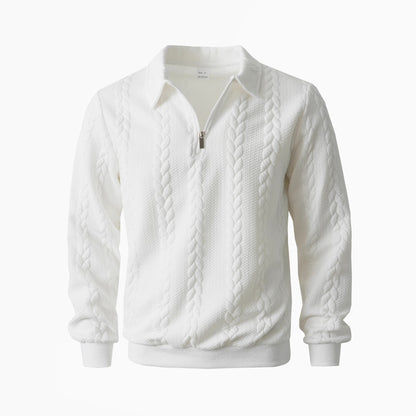 👔Suéter de hombre con cuello jacquard, casual, de punto, manga larga