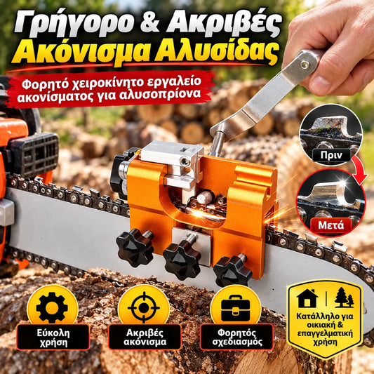 🧰ένα για 27 ευρώ🧰【Προσφορά περιορισμένης διάρκειας】Ακονιστής αλυσίδας αλυσοπρίονου, χειροκίνητος περιστροφικός ακονιστής αλυσίδας αλυσοπρίονου