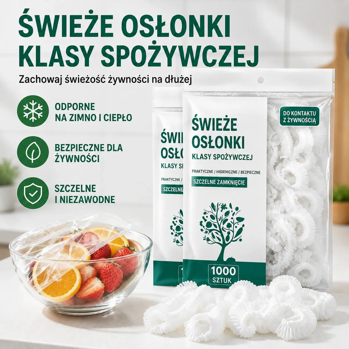 【50% OFF】500 szt. wielorazowych, elastycznych woreczków foliowych bezpiecznych do kontaktu z żywnością